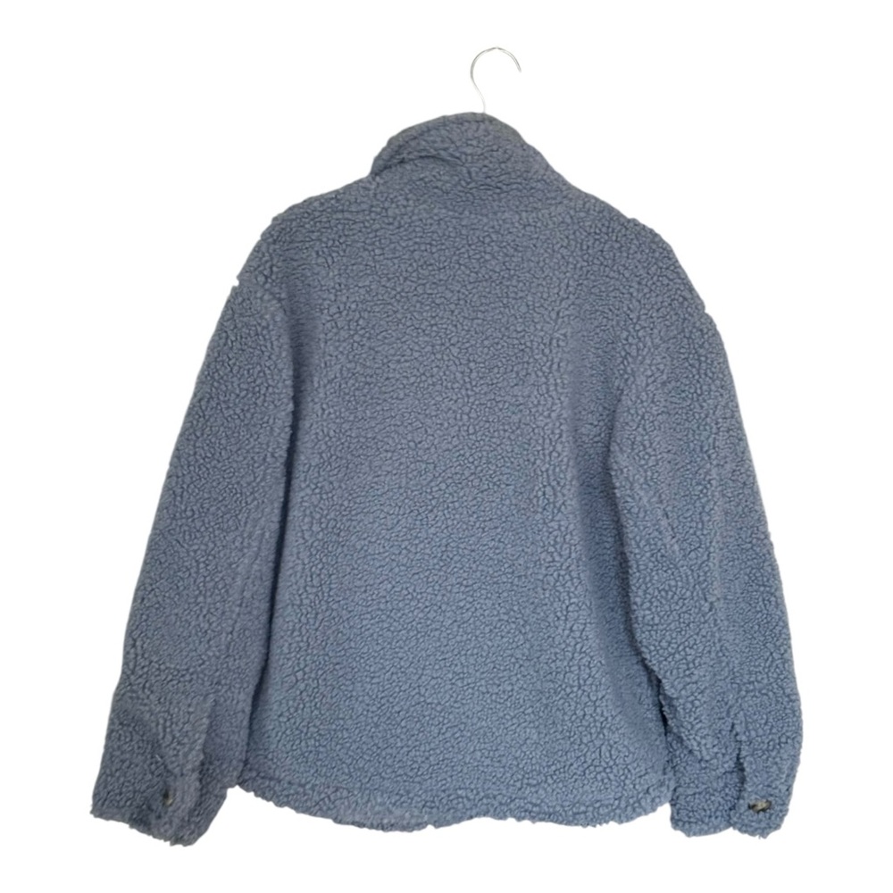 Haute Monde Cozy Blue Teddy Fleece Barn Jacket Button Up Shirt Jacket Sz M NWT - Picture 10 of 16